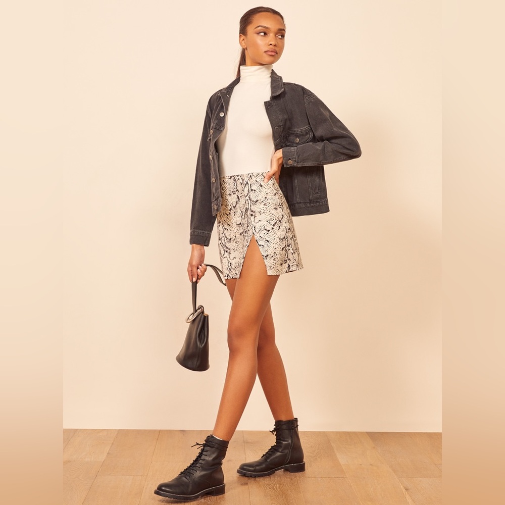 Self-Portrait Margot Skirt size 4 animal print / rattlesnake